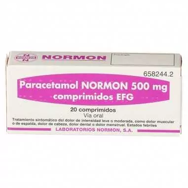 Paracetamol Normon Efg 500 mg 20 Comprimidos Normon - 1