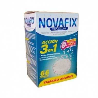 Novafix Tabletas Limpiadoras Triple Acción Limpieza Prótesis Dental 66 Tabletas Urgo - 1