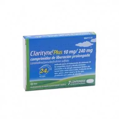 Clarityne Plus 10 mg/240 mg 7 comprimidos Liberación Prolongada Msd - 1