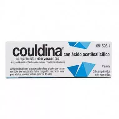 Couldina con Ácido Acetilsalicílico 500 mg/2 mg/7,5 mg 20 comprimidos Efervescentes Alter - 1