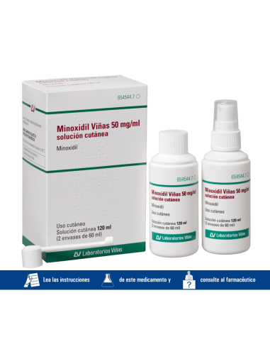 MINOXIDIL Viñas 50 mg/ml Solución Cutánea 2 Frascos 120 ml Viñas - 1